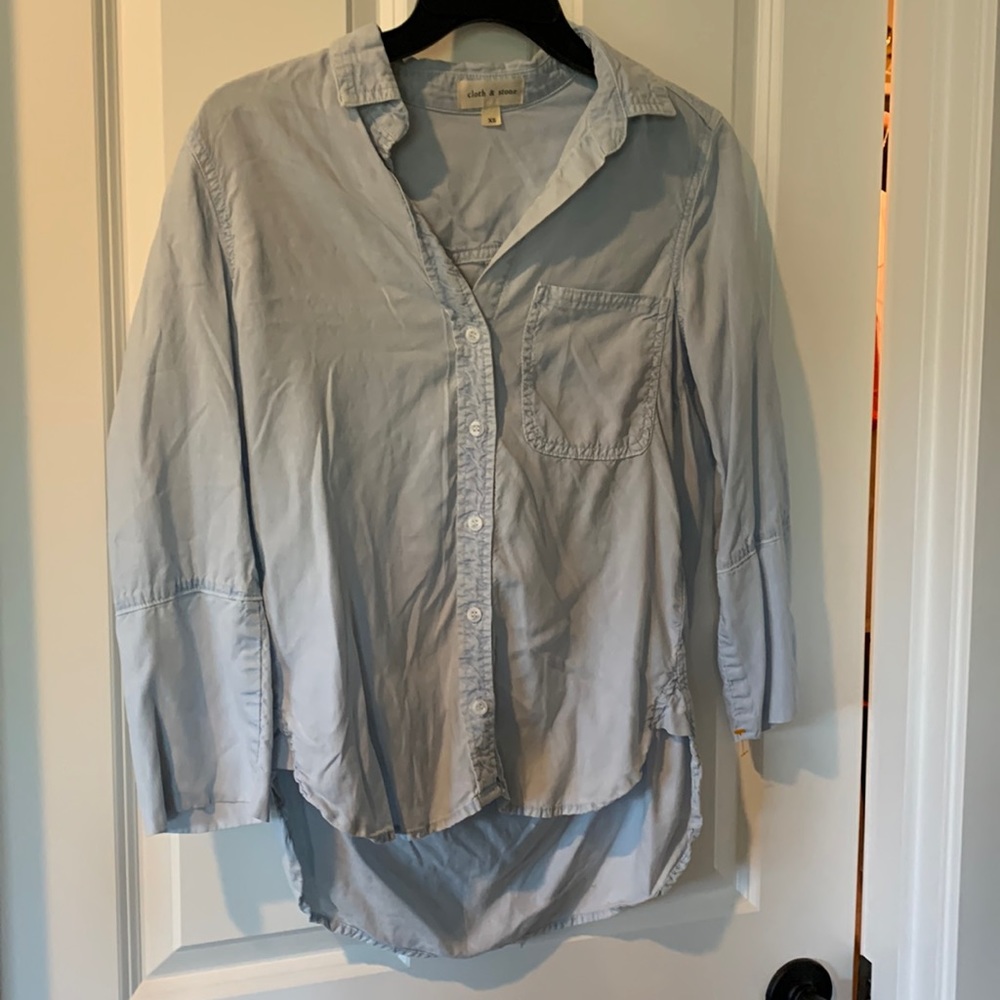 Anthropologie Cloth & Stone Blouse Womens Size XS Long Sleeve Dress Shirt